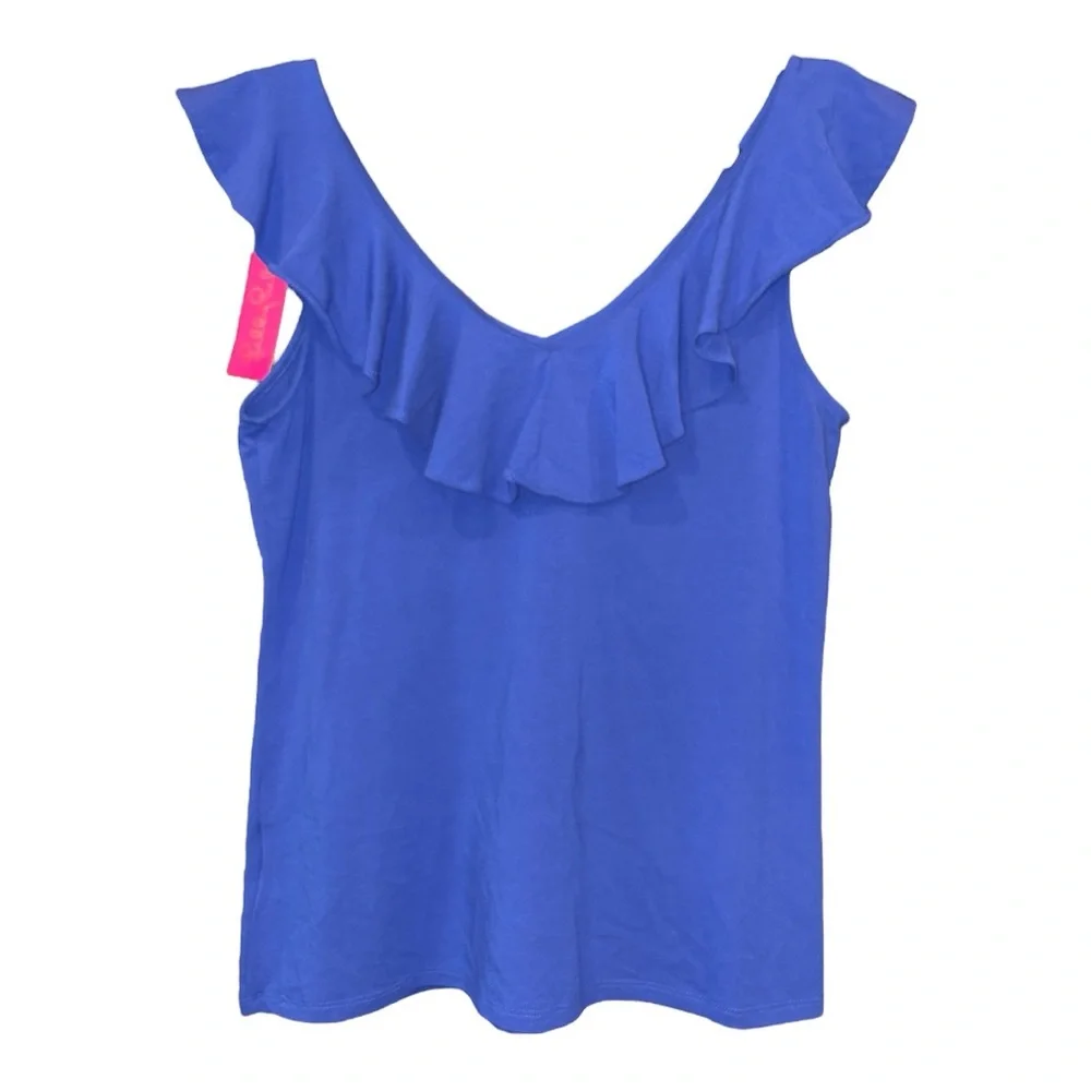 Lilly Pulitzer Alessa Top style# 002318 in Corsica Blue NWT Size S AR 10 - Picture 3 of 8